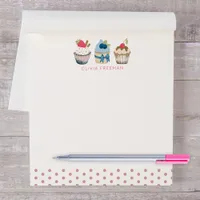 Cupcake Personalized Notepad – Pink Polka Dot Swee
