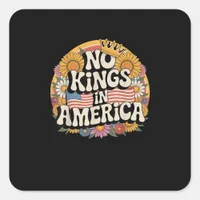 No Kings In America Patriotic Vintage Graphic Look Square Sticker