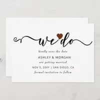 Simple Elegant Script Terracotta Heart We Do Save The Date