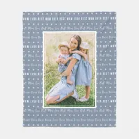 Best Mom Ever Blue Photo Mother's Day Fleece Blanket