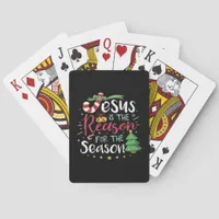 Jesus Is For Season Cane Christmas - Tis The Seaso Poker Cards