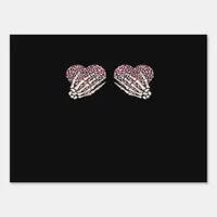 Funny Valentines Day Skeleton Hands Hearts Girl Sign