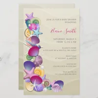 Budget Pink Ocean Beach Baby Shower Invitations