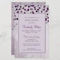 Budget Purple Confetti Bridal Shower Invitation