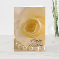 Rose and Pearls Birthday Card