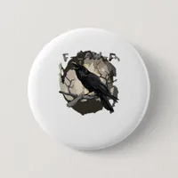 F-Caw-F Funny Raven Pun Gothic Crow Humor Retro Cl Button