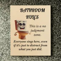 Bathroom Rules - Fun and Quirky Bathroom Wood Art