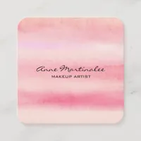 Abstract Pink Watercolor Square Business Card