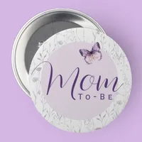 Butterfly Baby Shower Mom To Be Button