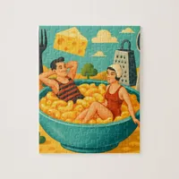 Surreal Couple Swims in a Bowl of Cheesy Noodles Jigsaw Puzzle