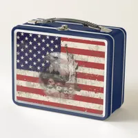 Flag and Symbols of United States ID155 Metal Lunch Box