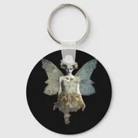 Whimsigoth Zombie Fairy Old Timey Gothic Moody Art Keychain