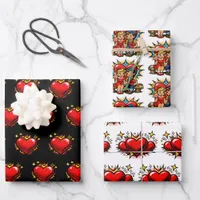 Valentine's Day | Retro Pop Art Boy and Girl Wrapping Paper Sheets