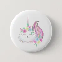 Cute Caticorn Button