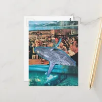 A Whale of a Time A Surreal Collage Postcard