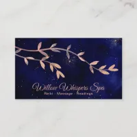 *~* Deep Blue Night Sky Botanical Willow Branch Business Card