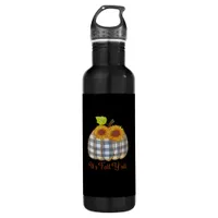 It’s Fall Y’all Pumpkin Plaid Design Halloween Fun Stainless Steel Water Bottle