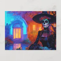 Beautiful Day of The Dead Witch Woman Postcard