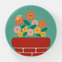 Bright and Bold Geometric Flower Art Paperweight