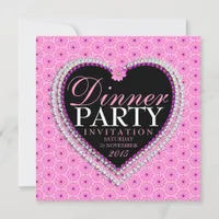 Oh LaLa Pink Love B'day Dinner Party Invitations