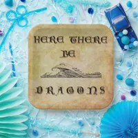 Here There Be Dragons Paper Plates