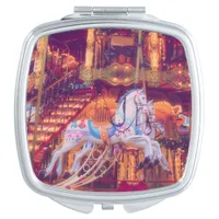 childhood dream - old horse carousel   compact mirror