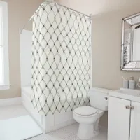 White Elegant Pattern Shower Curtain