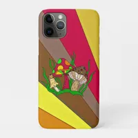 Retro Mushrooms Vintage Colors Pop Art   iPhone 11 Pro Case