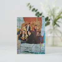 Retro Party Mixed Media Collage Postcard