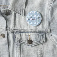 Blue Floral Pattern - Personalized Button