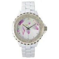 *~* Spiritual Lotus Flower Water Lily on White Watch