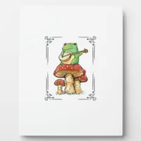 Mushroom Frog Goblincore Mycology Artistic Design Plaque