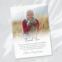 Simple Photo Funeral  Thank You Card