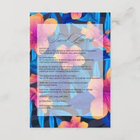 Tropical Hibiscus Beach Wedding Guest Details Enclosure Card