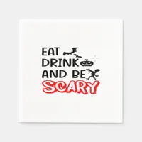 Eat Drink And Be Scary Design Retro Classic Napkins