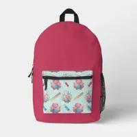 Back to School Elephant Pattern Printed Backpack