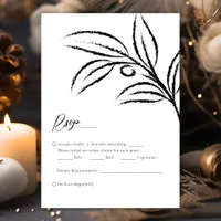 Classic Black And White Elegant Wedding RSVP Card