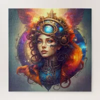 Steampunk Hanging Portrait of a Girl Jigsaw Puzzle