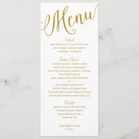 Wedding Reception | Modern Typography (Gold) Menu