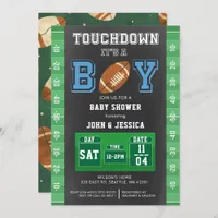 Touch Down Its a Boy Football Baby Shower Invitation