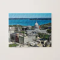 Madison, Wisconsin Downtown Lake and Buildings Jigsaw Puzzle
