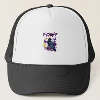 F-Caw-F Funny Raven Crow Spooky Season Halloween C Trucker Hat
