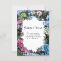 Hydrangea Flower Frame Marriage Announcement