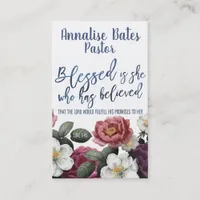 Blessed is She Who Has Believed Church Pastor Business Card