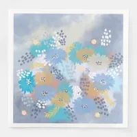 Abstract floral wedding paper dinner napkins