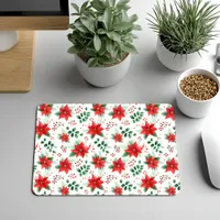 Minimalist Watercolor Botanical Poinsettia  Mouse Pad