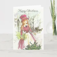 Vintage Happy Christmas Holiday Card