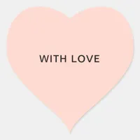 With Love Pastel Pink Stylish Minimalist Pretty Heart Sticker