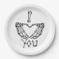 Skeleton Hands Making A Heart Subtle Expression Paper Plates