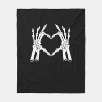 Heart - Halloween Skeleton Hand Fleece Blanket